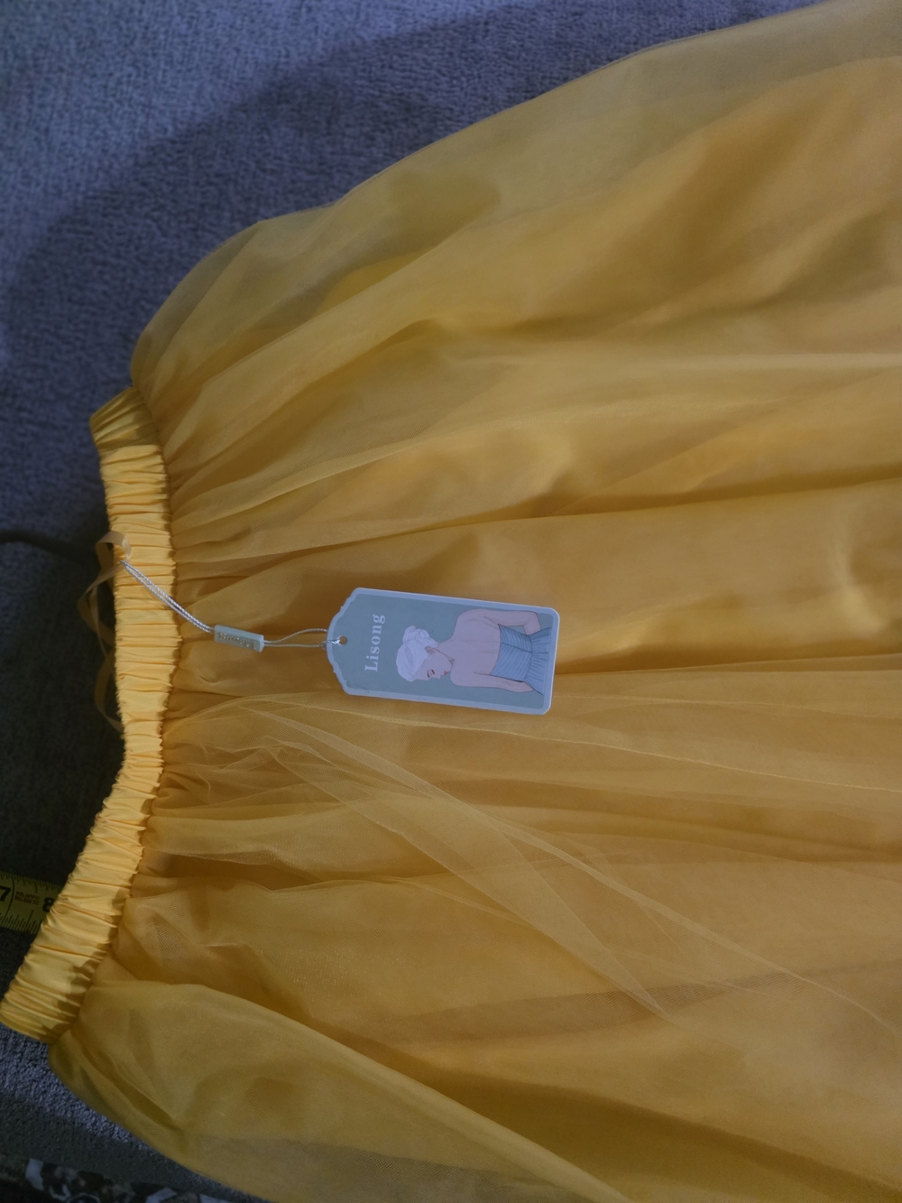 NWT Lisong Golden Yellow Full Tulle Maxi Skirt US 12 - Picture 3 of 4